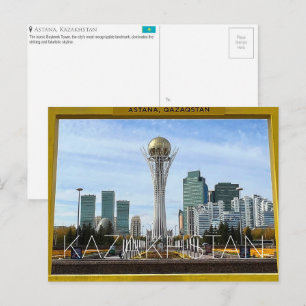 Bayterek-toren, Astana, Kazachstan Reisansichtkaar Briefkaart