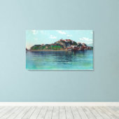 Bayview of Alcatraz Island and Prison Canvas Afdruk (Insitu (Houten vloer))