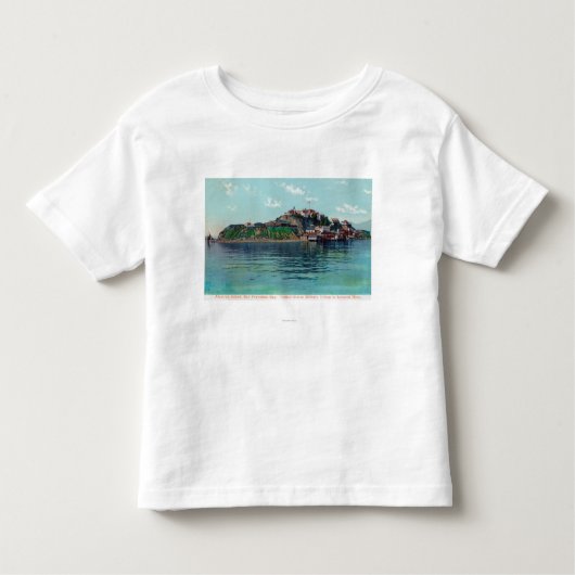 Bayview of Alcatraz Island and Prison Kinder Shirts (Voorkant)