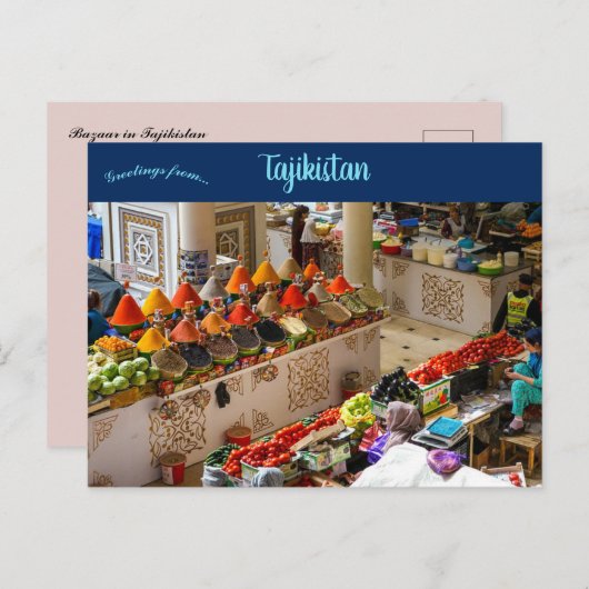 Bazaar in Tadzjikistan Briefkaart (Voorkant / Achterkant)