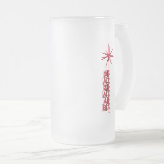 Bazaar Retro Font en Sputnik Bevroren Mok (Voorkant rechts)