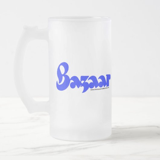 Bazaar Retro Font en Sputnik Bevroren Mok (Links)