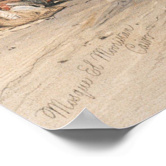 Bazaar van de coppersmiths Cairo door David Robert Poster (Hoek)