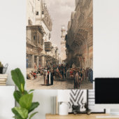 Bazaar van de coppersmiths Cairo door David Robert Poster (Thuiskantoor)