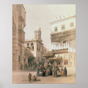 Bazaar van de Coppersmiths, Cairo, uit "Egypte en Poster