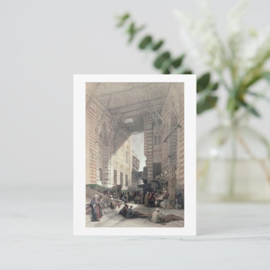 Bazaar van de zijderupsentelers in Caïro uit "Egyp Briefkaart (Staand voorkant)