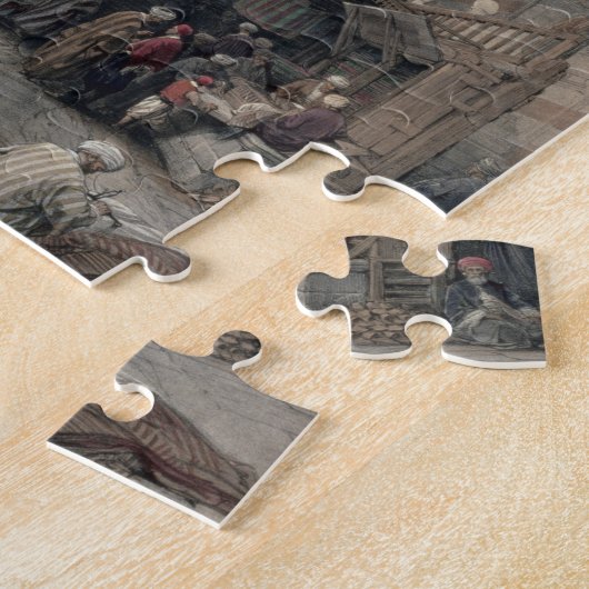 Bazaar van de zijderupsentelers in Caïro uit "Egyp Legpuzzel (Zijkant)