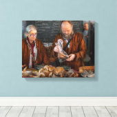 Bazaar - We verkopen verse paddenstoelen Canvas Afdruk (Insitu (Houten vloer))