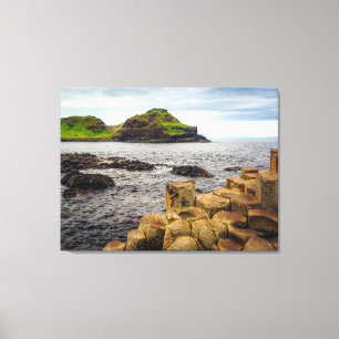 Bazaltkolommen aan de Causeway Coast Ierland Lands Canvas Afdruk