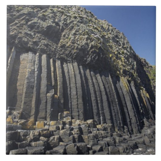 Bazaltkolommen bij Fingal's Cave, Staffa, voor de  Tegeltje (Voorkant)