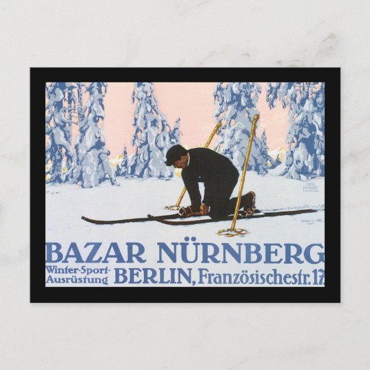 Bazar Nurnberg_Vintage Travel Poster Artwork Briefkaart (Voorkant)