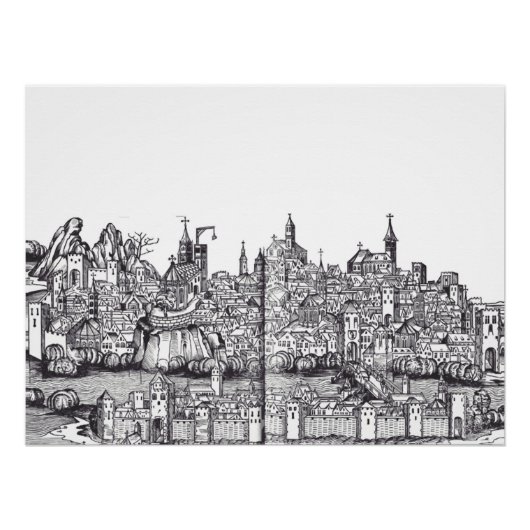 Bazel in het noordwesten van Zwitserland Perfect Poster (Voorkant)