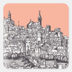 Bazel in het noordwesten van Zwitserland Vierkante Sticker