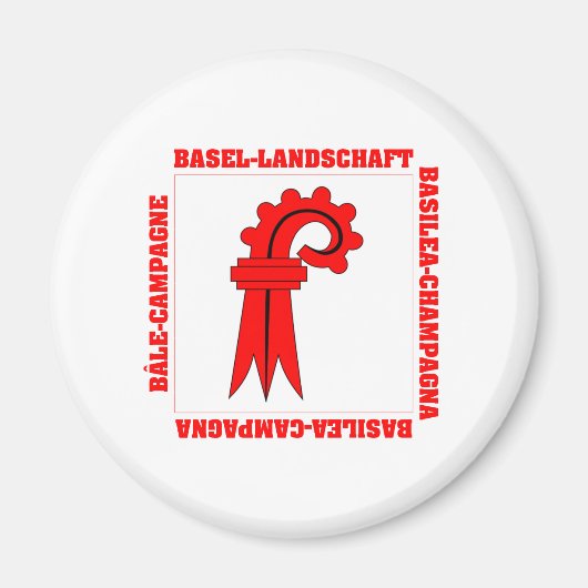 Bazel Landschaft Zwitserland Vlag Magneet (Voorkant)