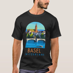 Bazel Reizen Vakantie Souvenir Bazel Zwemmen T-shirt
