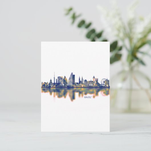 Bazel Skyline Feestdagenkaart (Staand voorkant)