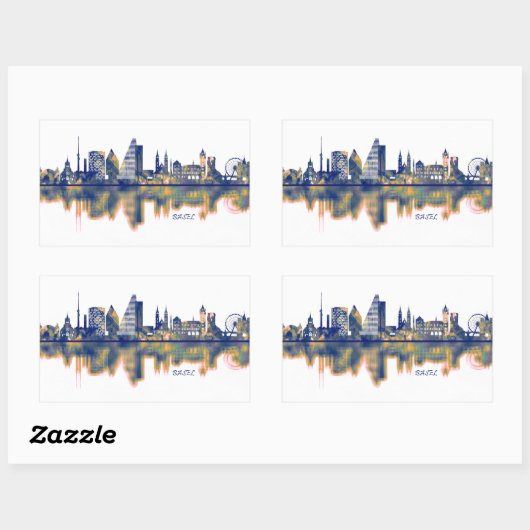Bazel Skyline Rechthoekige Sticker (Vel)