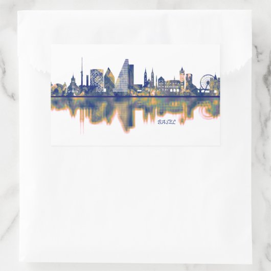 Bazel Skyline Rechthoekige Sticker (Tas)