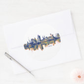 Bazel Skyline Ronde Sticker (Envelop)