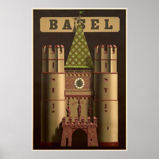 Bazel, Suisse, Spalentor, Reisposter Poster (Voorkant)