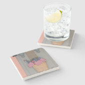 Bazel van de vlag - de wijngaard van Martha Stenen Onderzetter (Zijkant)