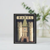 Bazel vintage-poster teruggezet briefkaart (Staand voorkant)
