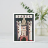 Bazel Vintage Travel Poster Briefkaart (Staand voorkant)