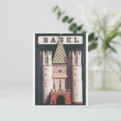 Bazel Vintage Travel Poster Briefkaart (Staand voorkant)