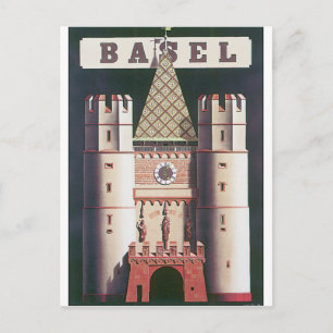 Bazel Vintage Travel Poster Briefkaart
