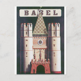 Bazel Vintage Travel Poster Briefkaart