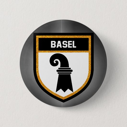 Bazel-vlag Ronde Button 5,7 Cm (Voorkant)