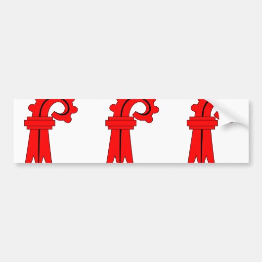 Bazel, vlag Zwitserland Bumpersticker (Voorkant)