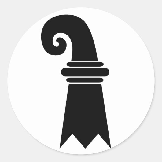 Bazel, vlag Zwitserland Ronde Sticker (Voorkant)