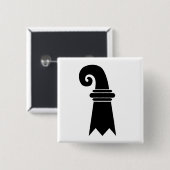 Bazel, vlag Zwitserland Vierkante Button 5,1 Cm (Voorkant /achterkant)