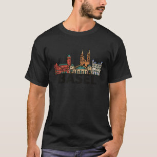 Bazel Zwitserland City skyline silhouet overzicht T-shirt
