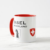 Bazel Zwitserland Crest Coffee Mok (Voorkant links)