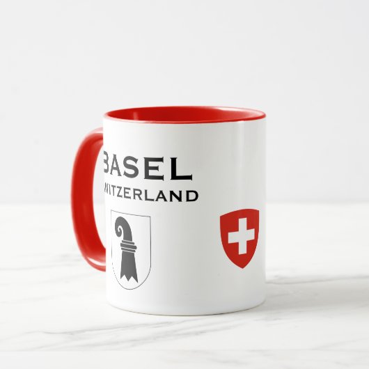 Bazel Zwitserland Crest Coffee Mok (Voorkant links)