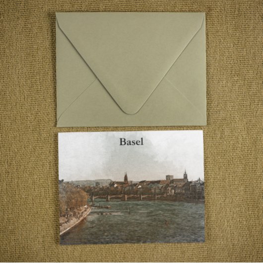 Bazel, Zwitserland Europe City Panorama Uitzicht Briefkaart