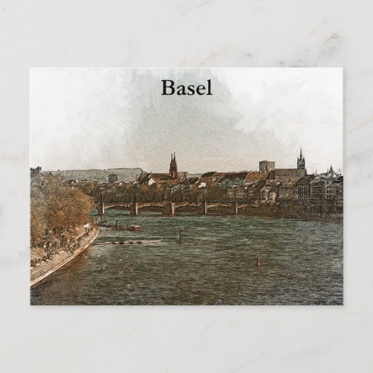 Bazel, Zwitserland Europe City Panorama Uitzicht Briefkaart (Voorkant)