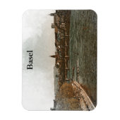 Bazel, Zwitserland Europe City Panorama Uitzicht Magneet (Verticaal)