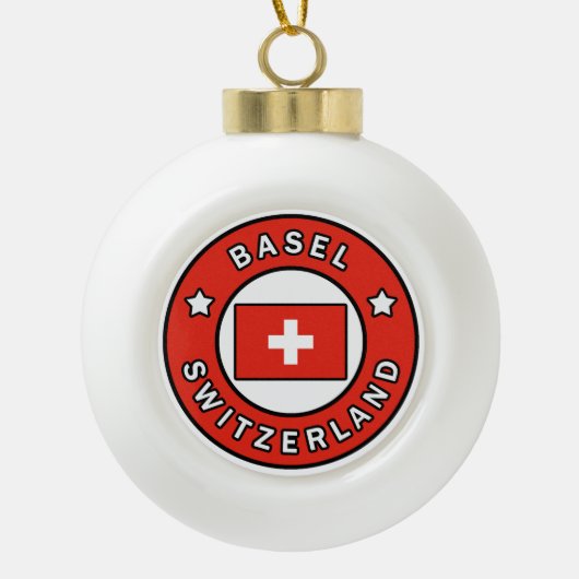 Bazel Zwitserland Keramische Bal Ornament (Voorkant)