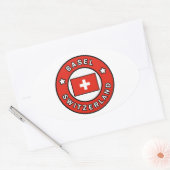 Bazel Zwitserland Ovale Sticker (Envelop)