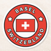 Bazel Zwitserland Ronde Kartonnen Onderzetter (Voorkant)