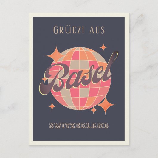 Bazel Zwitserland Schweiz stad Grüezi groeten Briefkaart (Voorkant)