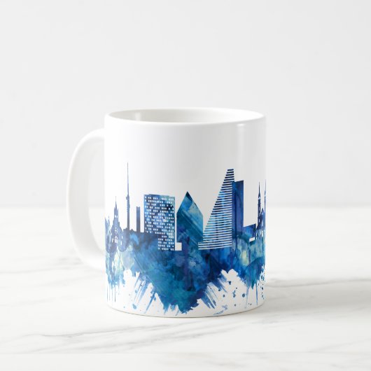 Bazel Zwitserland Skyline Blue Koffiemok (Voorkant links)