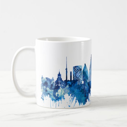 Bazel Zwitserland Skyline Blue Koffiemok (Links)