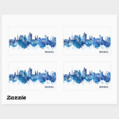Bazel Zwitserland Skyline Blue Rechthoekige Sticker (Vel)