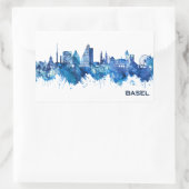 Bazel Zwitserland Skyline Blue Rechthoekige Sticker (Tas)