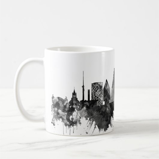 Bazel Zwitserland Skyline BW Koffiemok (Links)