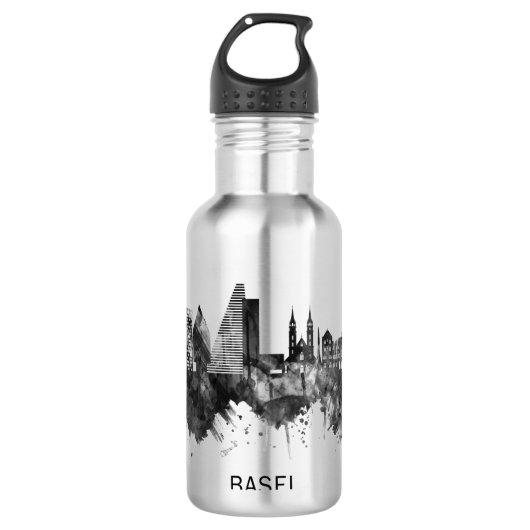 Bazel Zwitserland Skyline BW Waterfles (Voorkant)